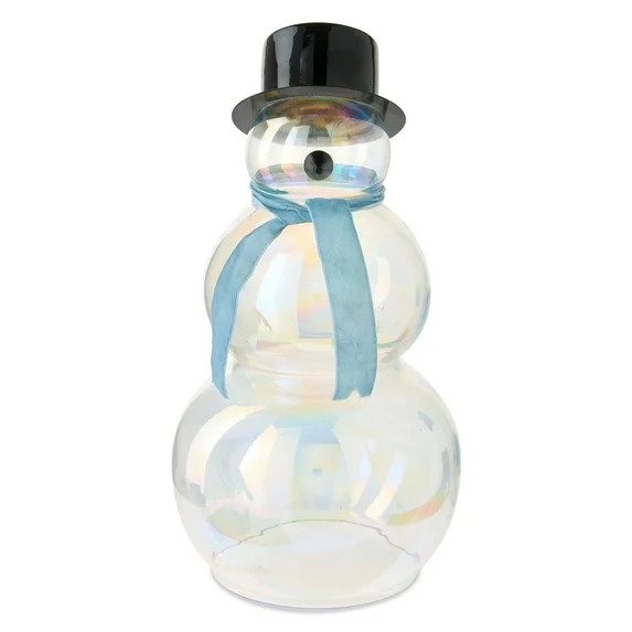 Glass Luster Snowman Christmas Tabletop Decoration, Clear, 13", by Holiday Time | Walmart (US)