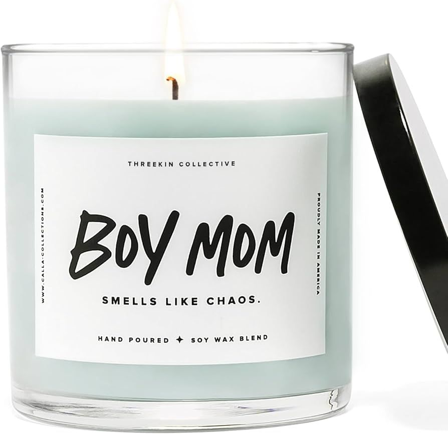 ThreeKin Scented Candles for Boy Mom, Natural Soy Wax Candles for Home, Relaxing Aromatherapy for... | Amazon (US)