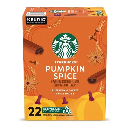 Starbucks Pumpkin Spice Naturally Flavored K-Cups Coffee Pods, 22 Count K Cups | Walmart (US)