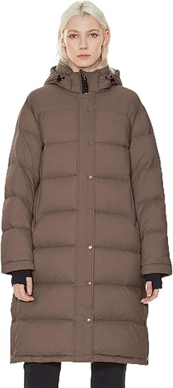 Orolay Women's Long Down Jacket Detachable Hooded Puffer Jacket Winter Warm Down Coat with Hem Sl... | Amazon (US)