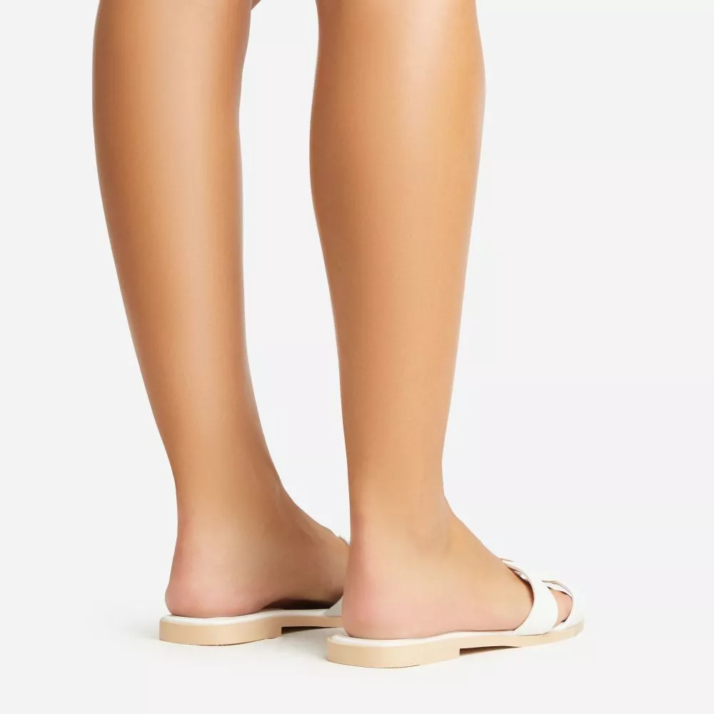 Addison White Slide Sandals