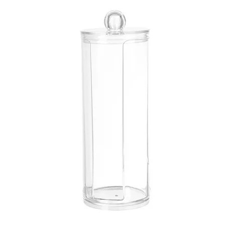 yulier Cosmetic Cotton Pad Holder Clear Acrylic Round Storage Box with Lid Makeup Remover Pads Organizer Dispenser for Bathroom Vanity | Walmart (US)