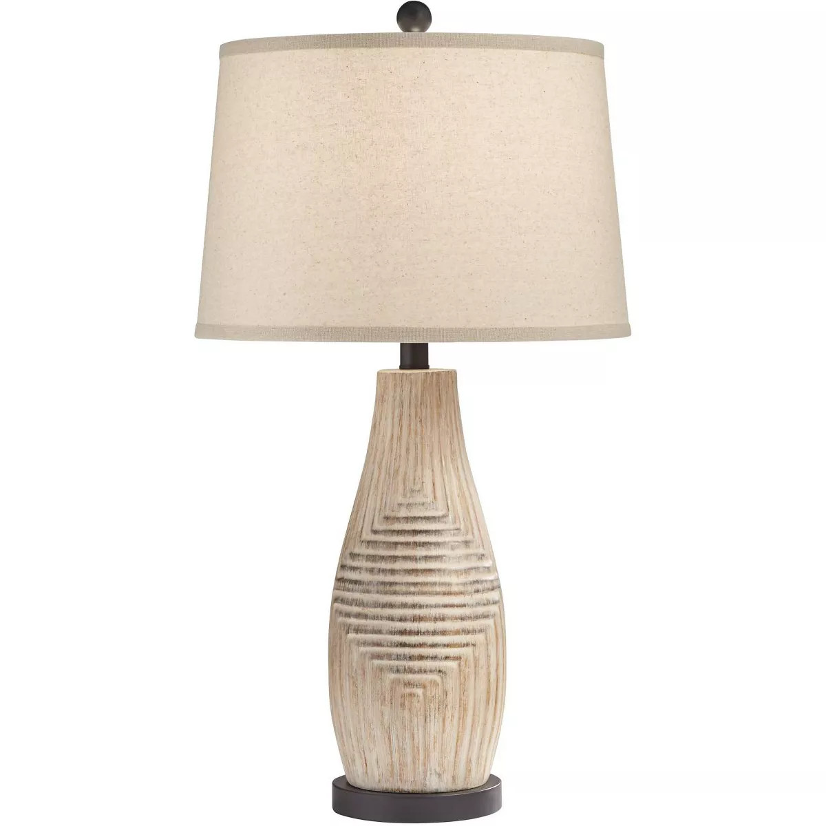 360 Lighting Petra 28" Tall Modern Table Lamp Beige Textured Faux Stone Finish Single Living Room... | Target