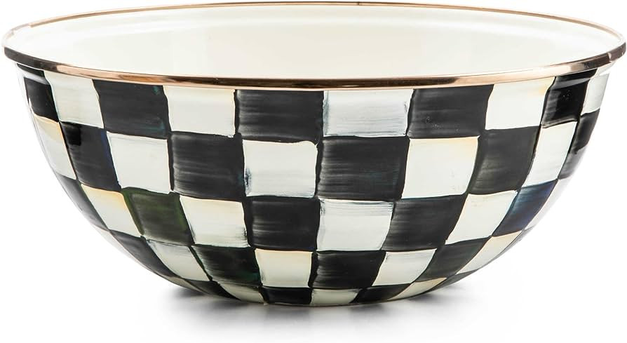 MACKENZIE-CHILDS Courtly Check Enamel Everyday Bowl, Serving Bowls for Entertaining, Medium | Amazon (US)