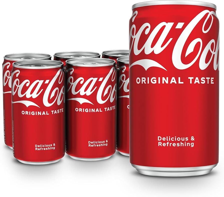 Coca-Cola Soda Soft Drinks, 7.5 fl oz, 6 Pack - Classic Cola Soft Drink, Mini Soda Cans | Amazon (US)