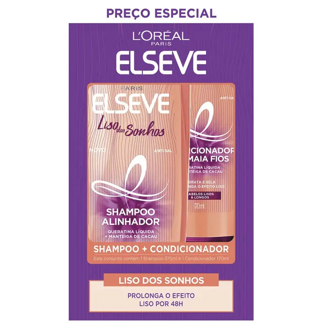Kit Elseve Liso dos Sonhos Shampoo + Condicionador: Oferta | Droga Raia | DrogaRaia (BR)