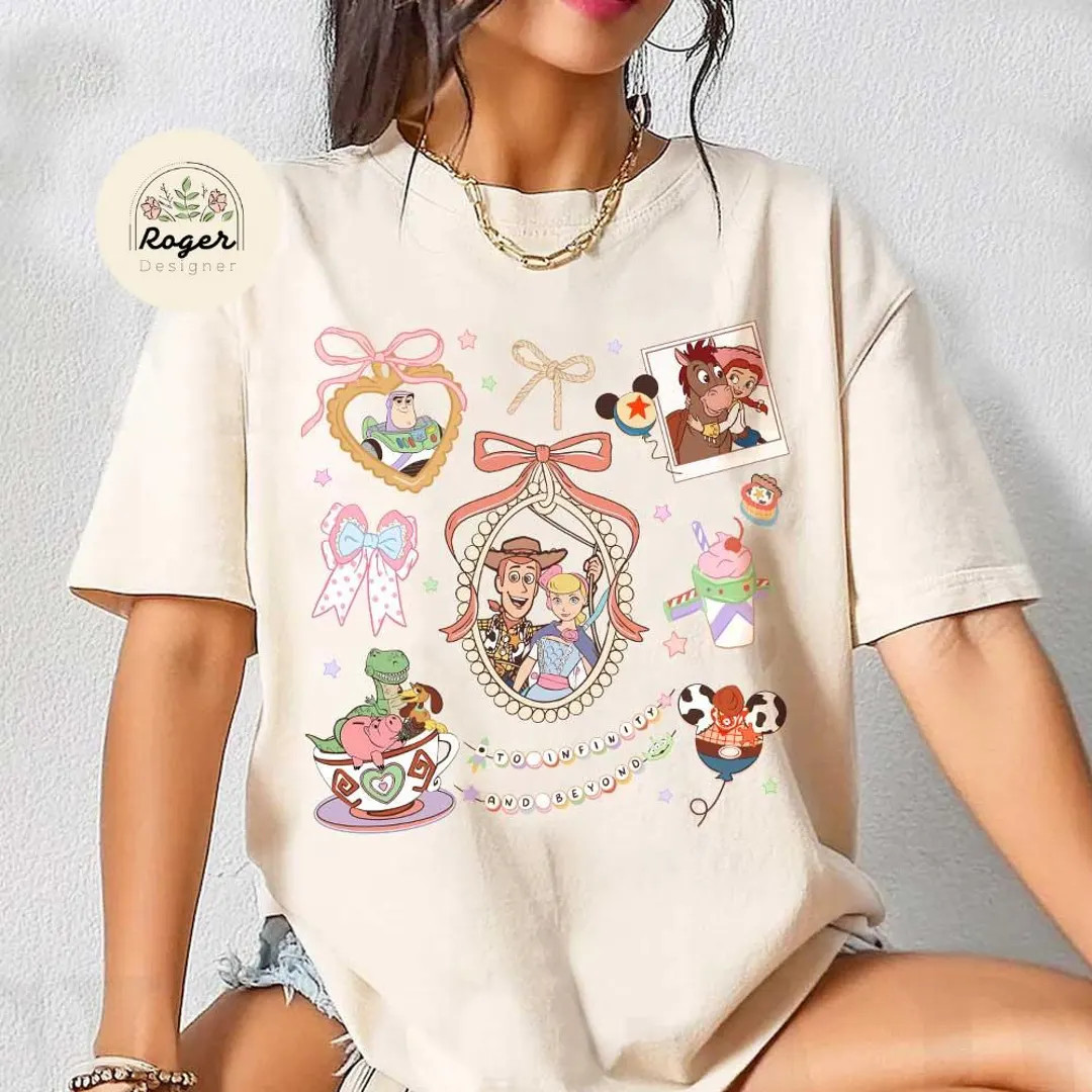 Retro Coquette Bow Disney Toy Story Shirt, to Infinity and Beyond, Toy Story Friends T-shirt, Dis... | Etsy (US)