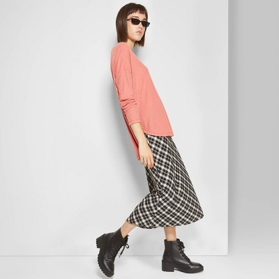 Women's Long Sleeve V-Neck Cozy T-Shirt - Wild Fable™ Faded Rose | Target