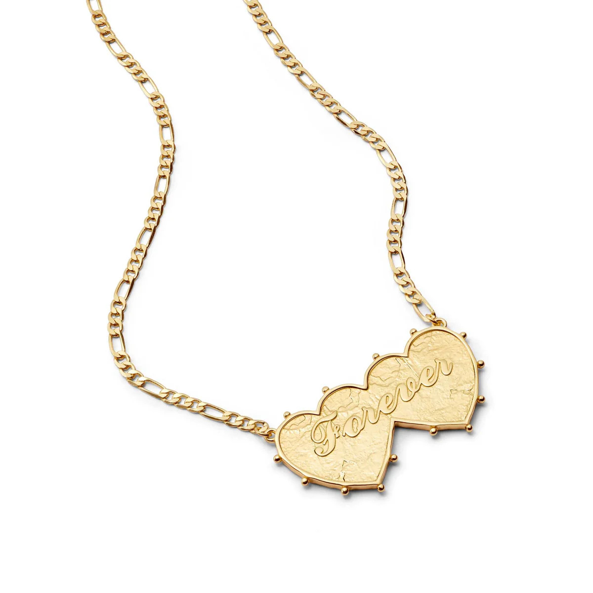 Shrimps Double Heart Necklace 18ct Gold Plate | Daisy London Jewellery