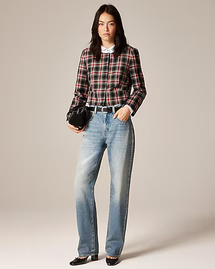 Slouchy jean with embellished side stripe | J. Crew US