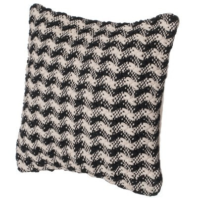 DEERLUX 16" Handwoven Cotton Throw Pillow Cover with Small Black & White Chevron Pattern, Black & White | Target