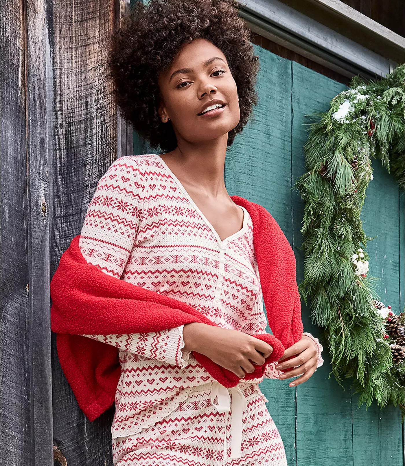 Fair Isle Henley Pajama Top | LOFT