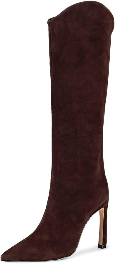 Women's Knee High Faux Suede Pointed Toe Pull On Tall Fashion Stiletto Dress Boots-Heeled Boots f... | Amazon (US)