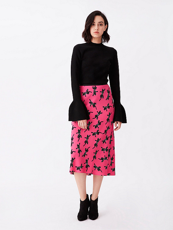 Mae Crepe Midi Skirt | Diane von Furstenberg US - Dynamic