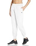 PUMA Women's Rebel Sweat Pants, White, M | Amazon (US)