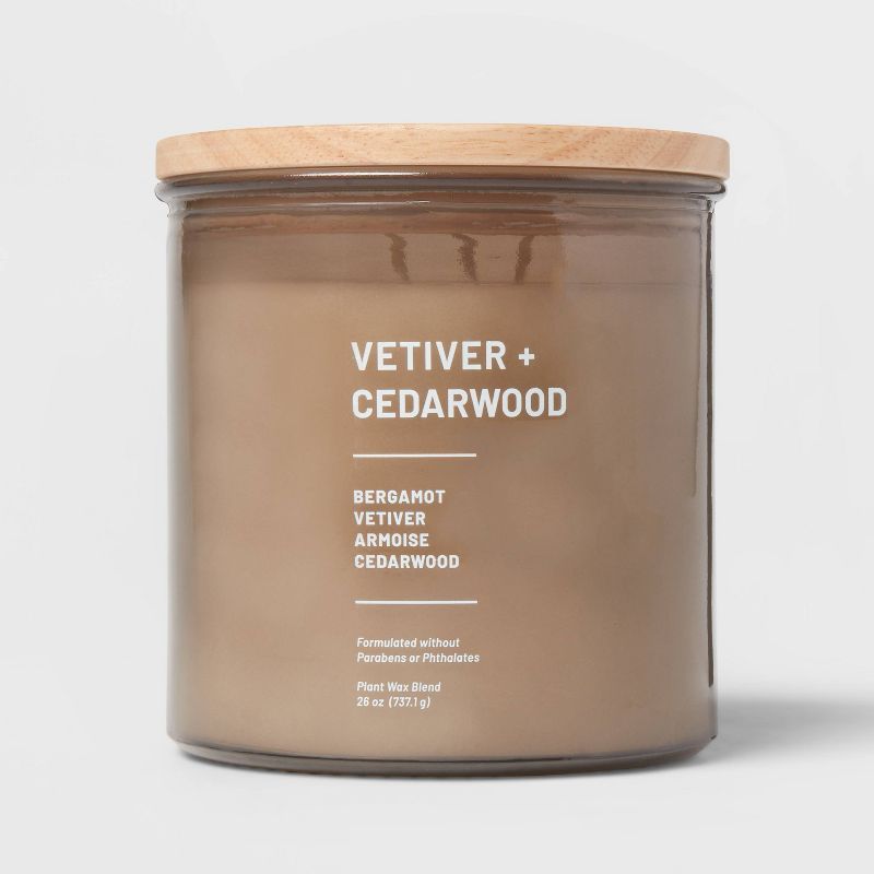Glass Jar Vetiver and Cedarwood Candle Brown - Project 62™ | Target