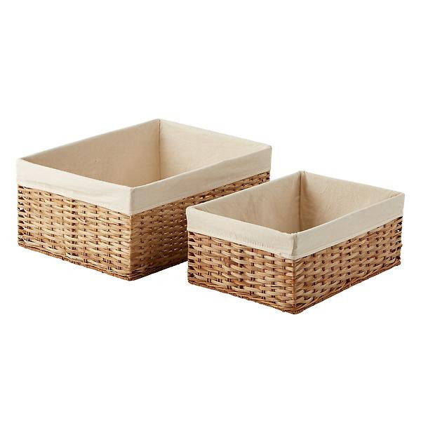 Large Montauk Rattan Rectangular Bin Natural | The Container Store