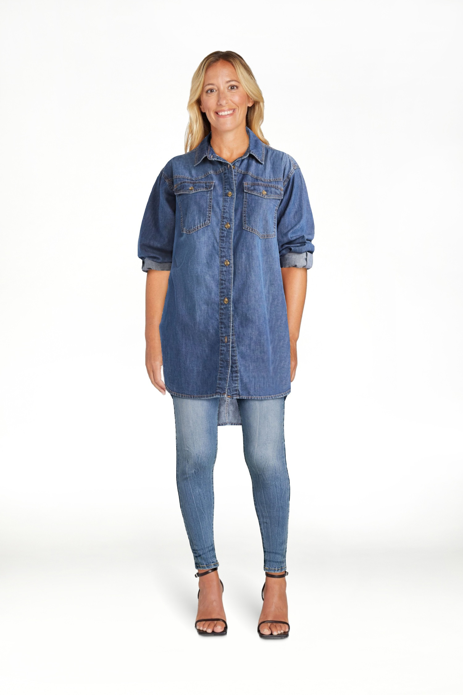 Sofia by Sofia Vergara Women's and Women's Plus Sofia Oversized Boyfriend Shirt with Long Sleeves... | Walmart (US)