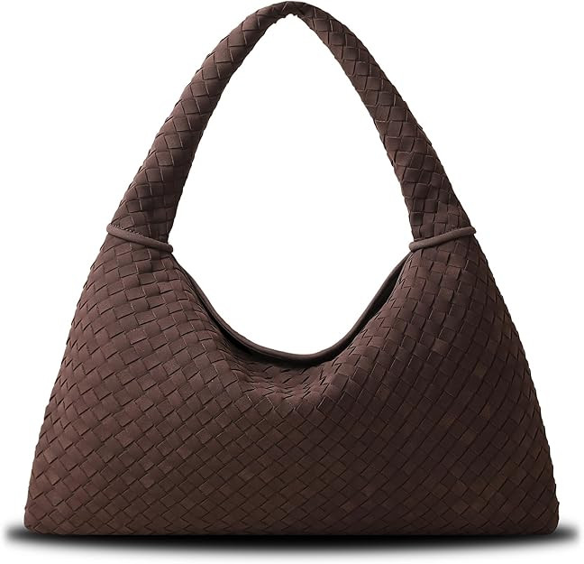 Vegan Leather Woven Tote, Vintage Suede Hobo, Suede Woven Purse, Large Leather Shoulder Bag Braid... | Amazon (US)