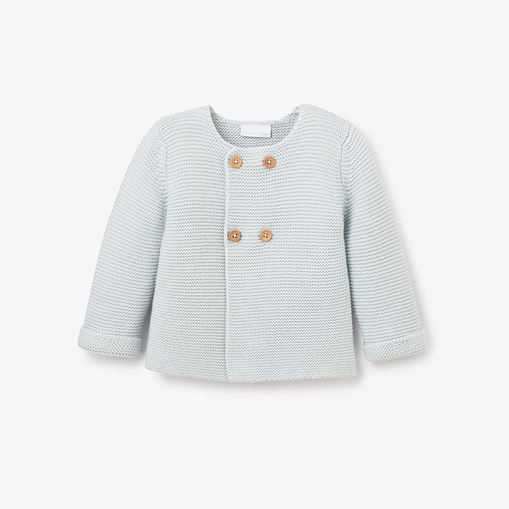Sofia & Finn Pale Blue Knit Baby Cardigan | Elegant Baby