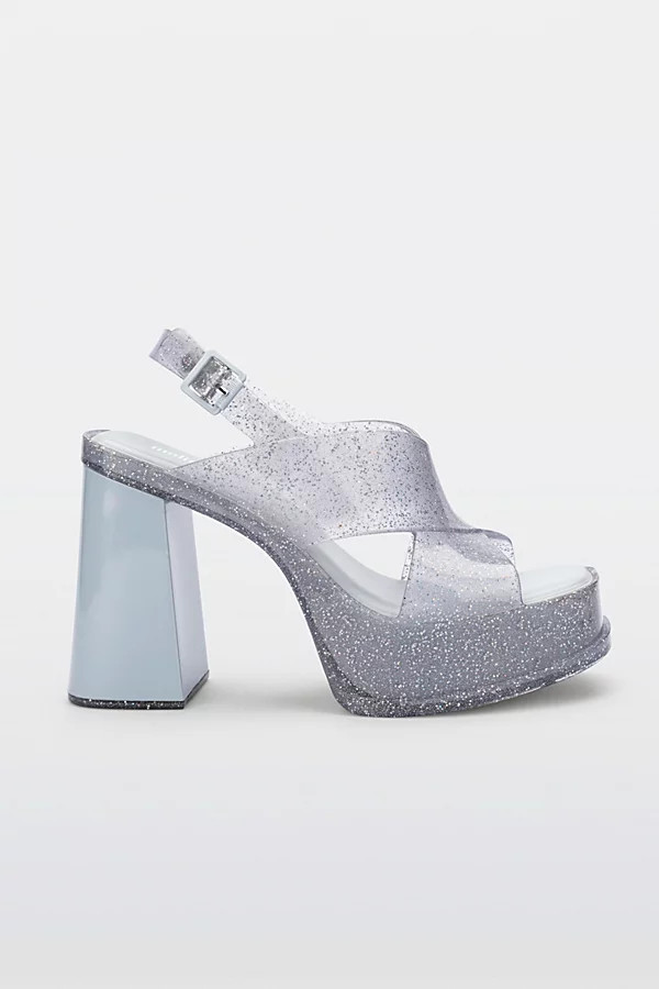 Melissa Dance Jelly Platform Heel in Glitter Clear/Blue, Women's at Urban Outfitters | Urban Outfitters (US and RoW)