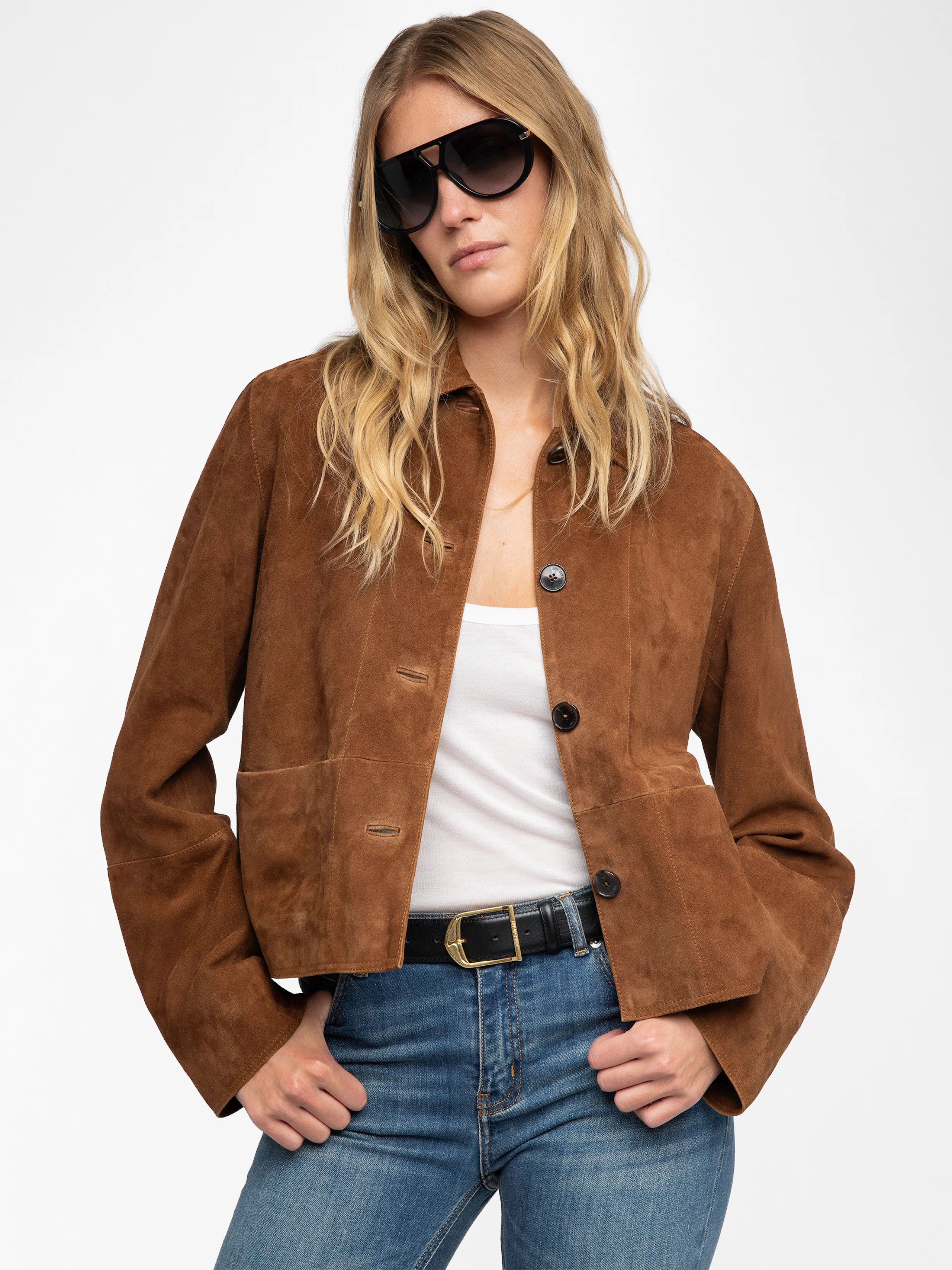 Lessa Cropped Suede Jacket | Zadig et Voltaire (US)