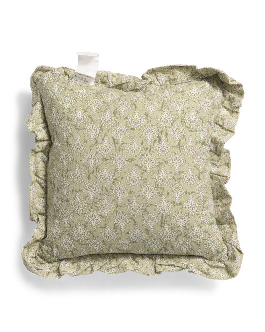 19x19 Paisley Ruffle Pillow | TJ Maxx