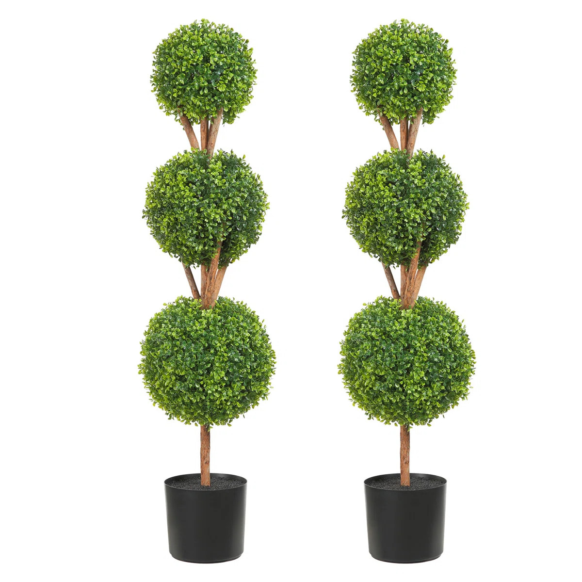 48" Artificial Boxwood Topiary in Pot (Set of 2) | Wayfair North America
