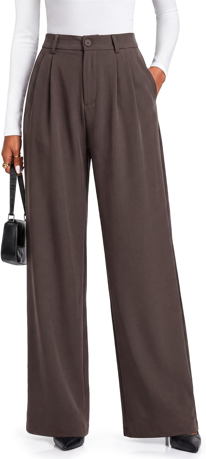 Zylioo Tall Womens Wide Leg Dress Pants Business Casual with Pockets | Amazon (US)