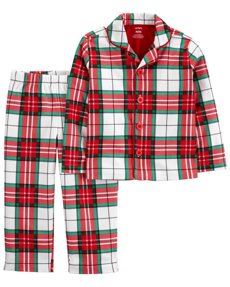 2-Piece Plaid Coat-Style Fleece PJs | Carter's