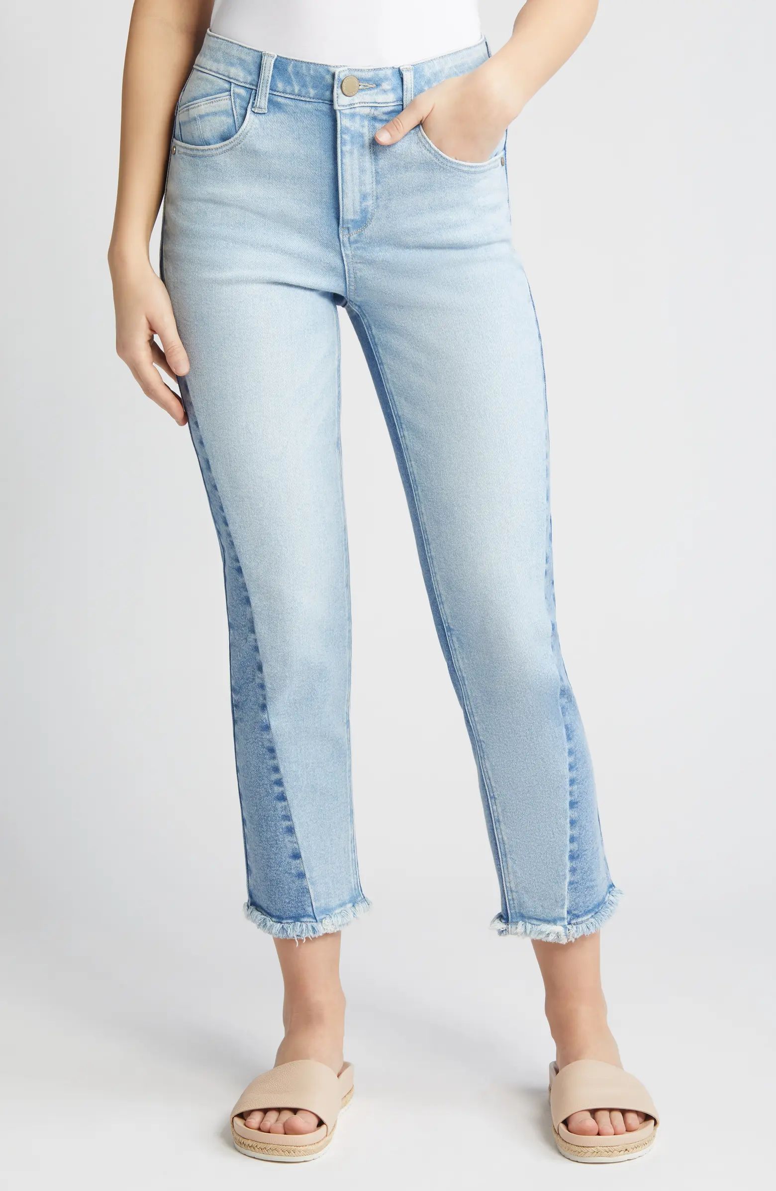 Wit & Wisdom 'Ab'Solution Pieced High Waist Ankle Straight Leg Jeans | Nordstrom | Nordstrom