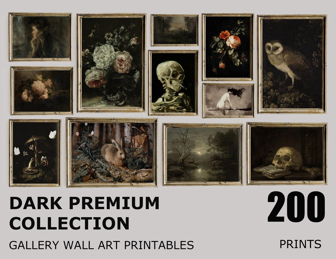 Dark Academia Decor Mega Bundle Set of 200 Prints Moody Dark - Etsy | Etsy (US)