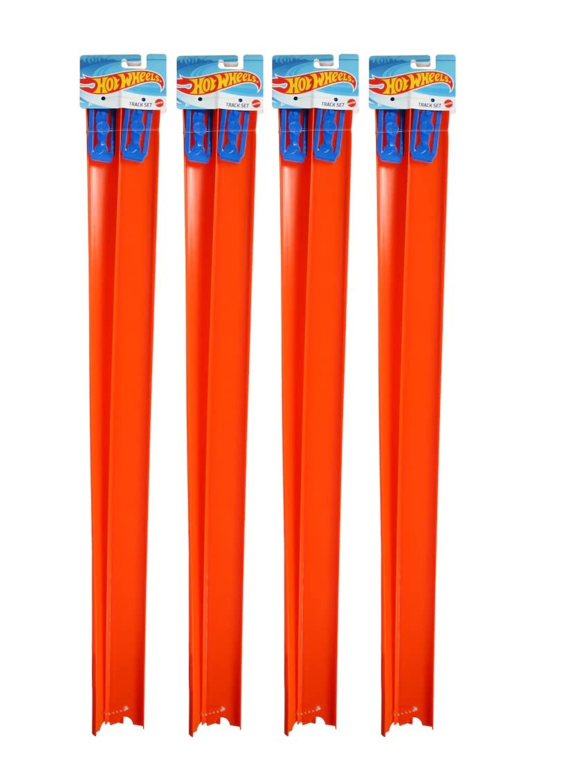 Hot Wheels Tracks Expansion Packs Track Pieces & Connectors 4 Packs of 2 (Straight Track) | Amazon (US)