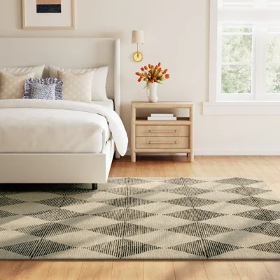 Chris Loves Julia x Loloi Francis Wool Beige / Charcoal Rug | Wayfair North America
