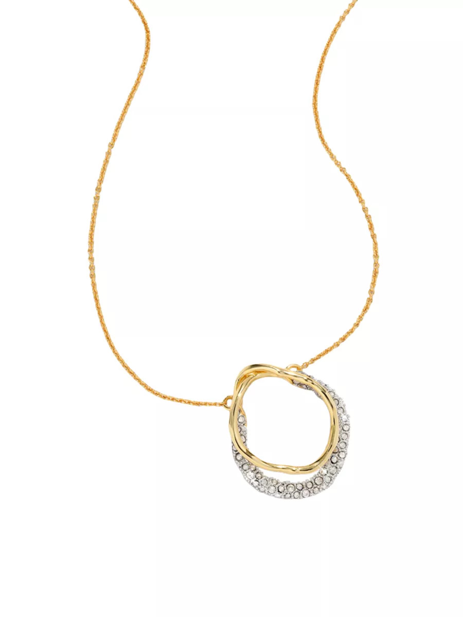 Solanales Orbit 14K-Gold-Plated, Rhodium-Plated & Glass Crystal Necklace | Saks Fifth Avenue