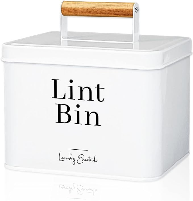 Modern Farmhouse Lint Bin for Laundry Room Decor and Accessories, Metal Lint Bin for Laundry Deco... | Amazon (US)