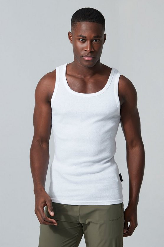 Man Active Gym Muscle Fit Ribbed Vest | boohooMAN (DE, IE & UK)