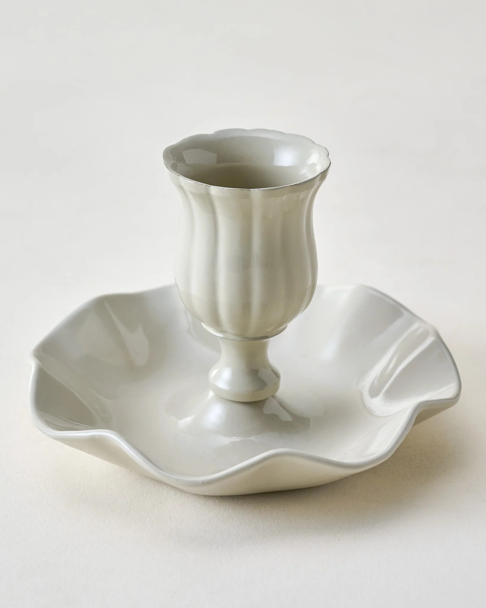 Ruffle Taper Holder | Magnolia