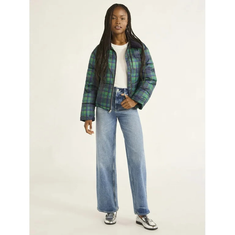 Free Assembly Women's and Women's Plus Short Puffer Jacket, Sizes XS-4X | Walmart (US)