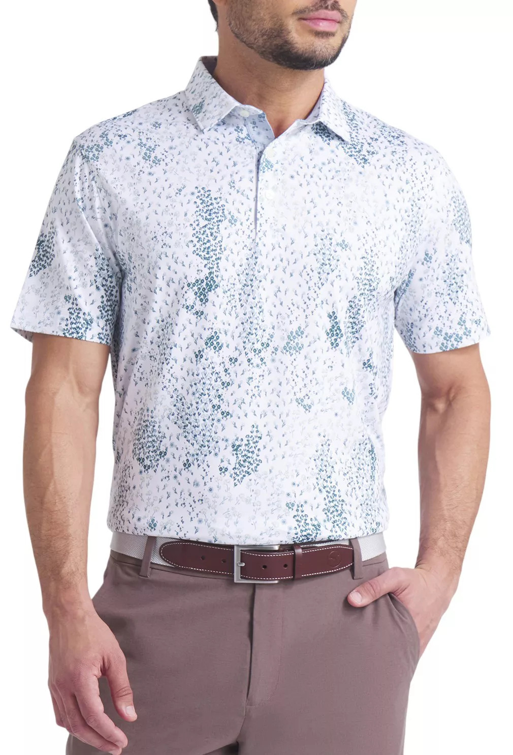 PUMA Men's CLOUDSPUN Garden Golf Polo, Large, White Glow | Golf Galaxy