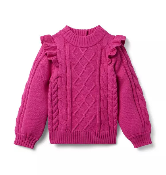 Cable Knit Ruffle Sweater | Janie and Jack