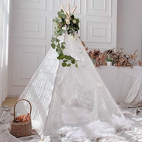 Teepee Tent for Girls, Boho Play Tent Sheer Lace Tipi Canopy for Wedding, Party, Photo Prop Avrsol | Amazon (US)