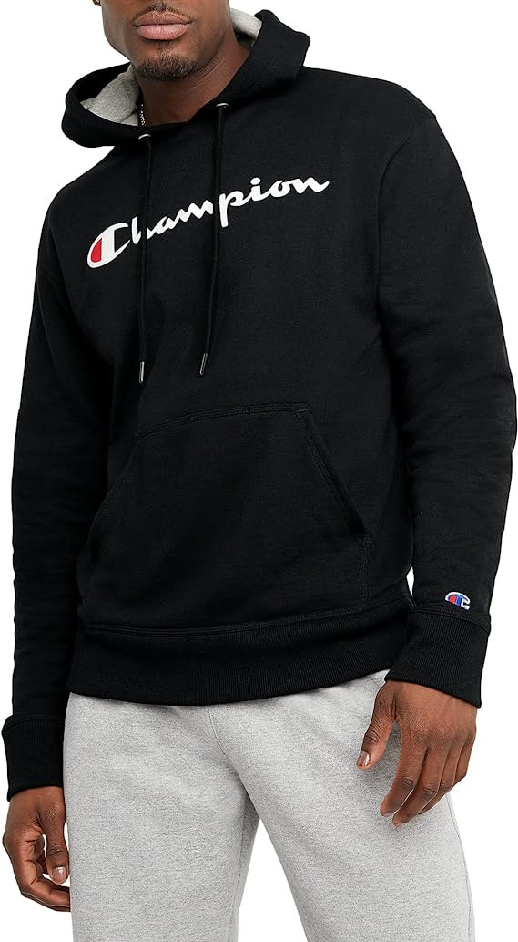 Champion Pullover, Powerblend Fleece Midweight Hooded Sweatshirt, Best Hoodies for Men, Script | Amazon (US)