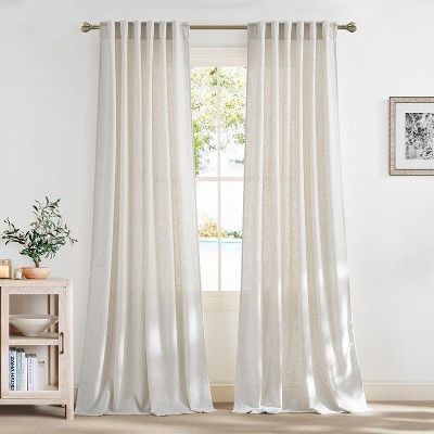 NICETOWN Linen Curtains 84" Long for Living Room, 30% Natural Linen Blend Thick Drapes, Light Filtering Privacy Farmhouse Window Treatment, 55W x 84L | Target