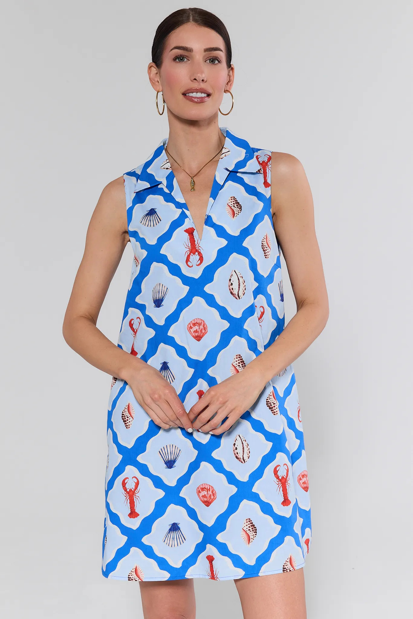 Ellen Blue Seaside Short Dress | Avara