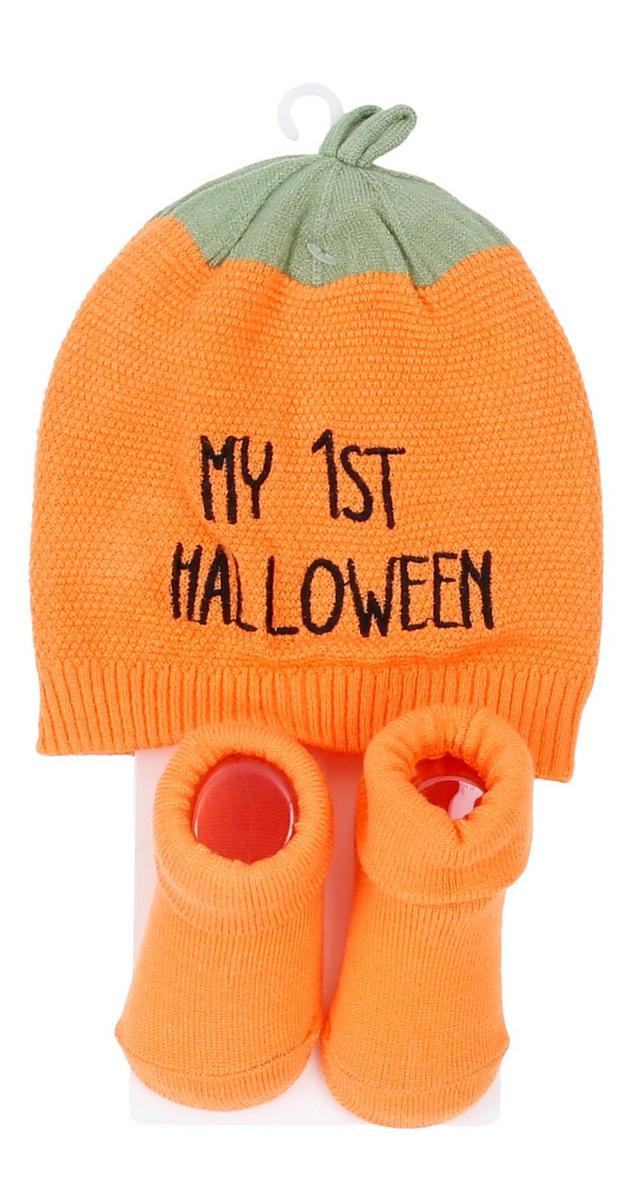 Baby 2 Pc First Halloween Hat and Socks Set - Orange | bealls