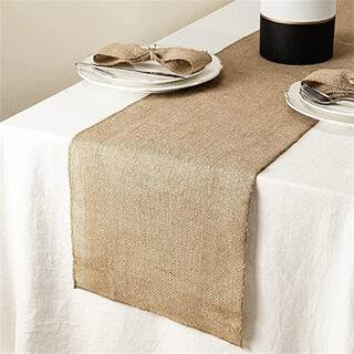 12 in. x 71 in. Natural Burlap Table Runner Jute Vintage for Wedding, Parties, Everyday, Holidays (Set of 2) | The Home Depot