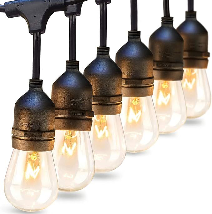 addlon 96 FT (2x48FT) Outdoor String Lights Commercial Grade Strand 32 Edison Vintage Bulbs 30 Ha... | Amazon (US)