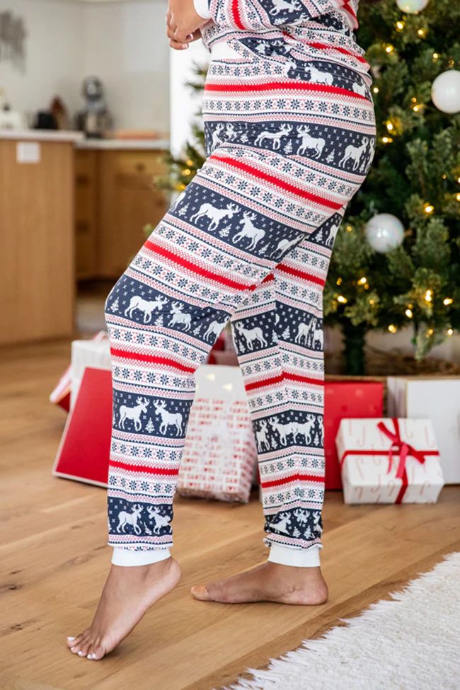 Holly And Jolly Charcoal Christmas Print Pajama Joggers | Pink Lily
