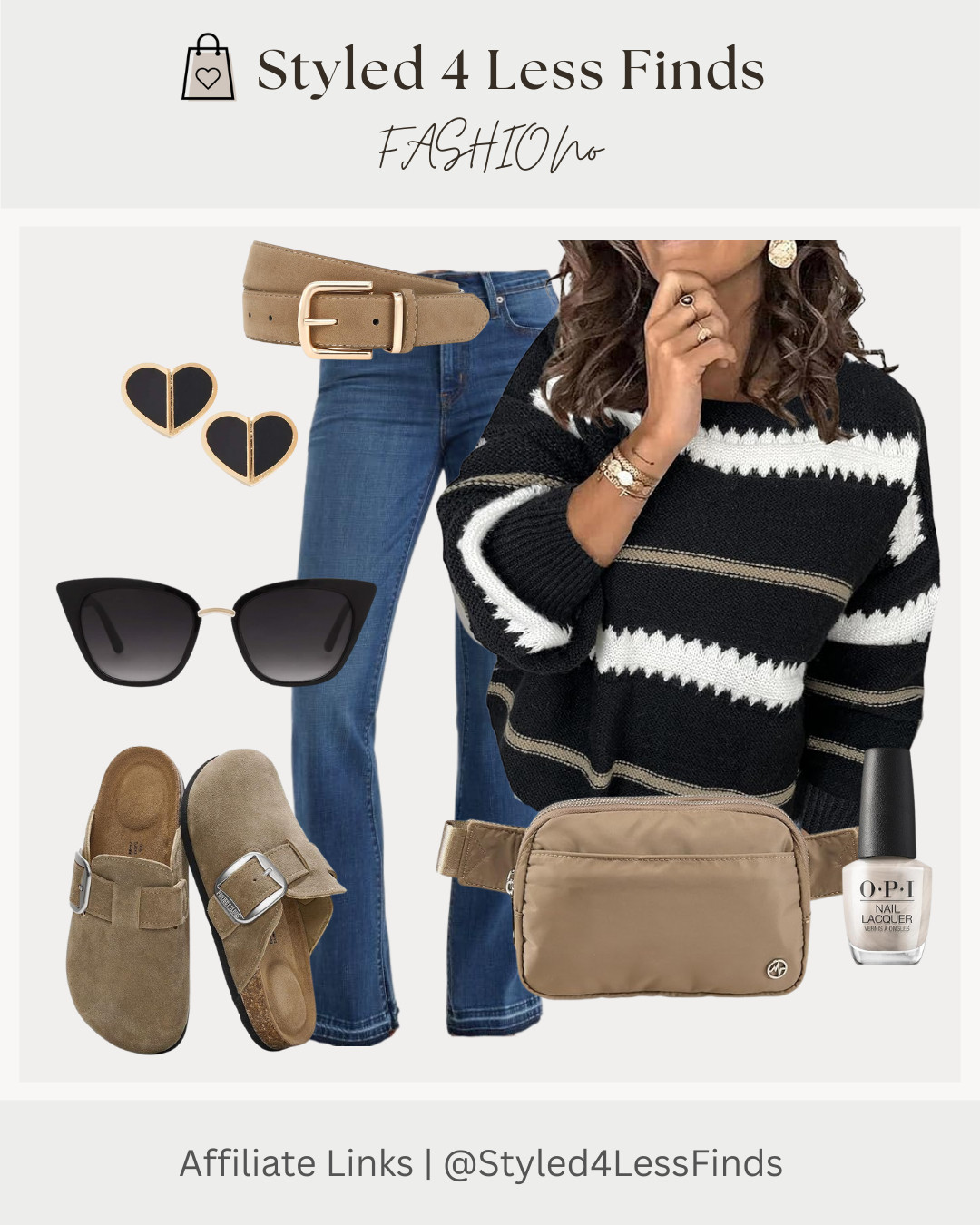 Neutral layers that do all the work 🤍🖤
A cozy striped knit paired with classic denim and warm accessories is my go-to formula for everyday polish. The mix of black, cream, and soft taupe keeps this look timeless, effortless, and easy to rewear all season long.

Style Tip:
When working with neutrals, vary the textures—think knits, suede, denim, and smooth accessories—to add depth and interest without needing bold colors. 

 #LTKcanada #LTKjeans #LTKover50style